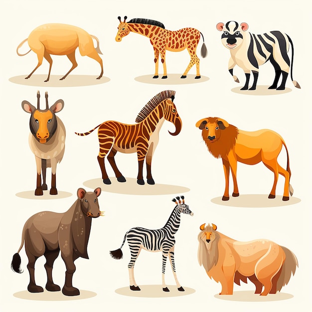 Various African Animals Set