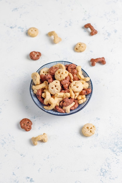 Various breakfast cereals,top view