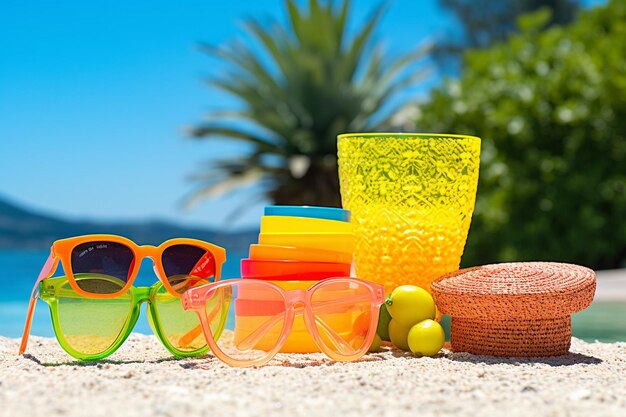 写真 様々な色の夏の物体