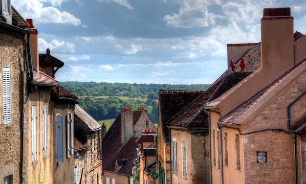 夏のフランスの風景の中の様々な色