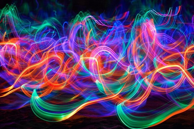 Photo various colors on neon motion lights