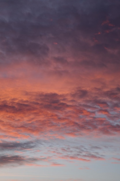 Foto vari colori del tramonto nuvole soffice cielo romantico foto verticale universale