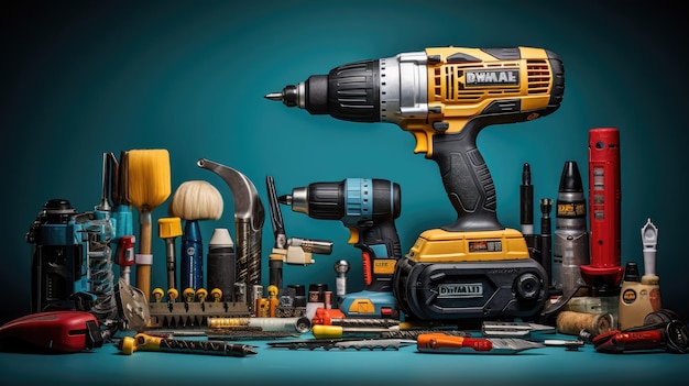 various construction tools and accessories