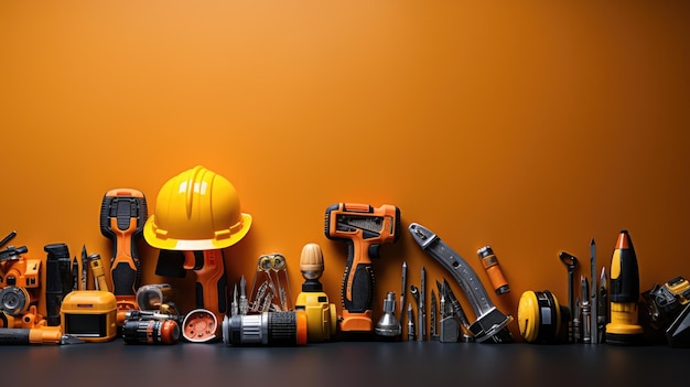 Various construction tools and accessories