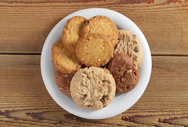 Various cookies in plate