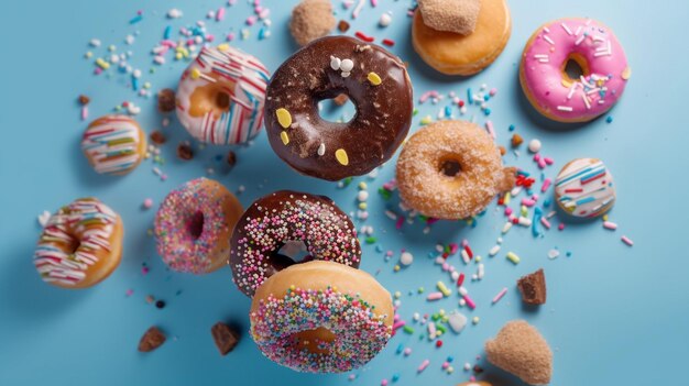 Various decorated doughnuts