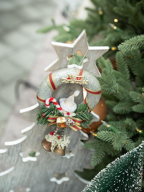 Various decorations on the Christmas tree