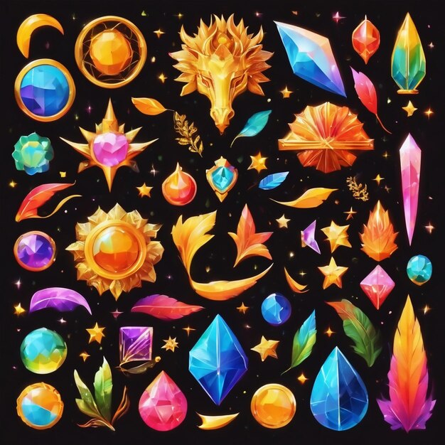 Various designs of precious gemstones