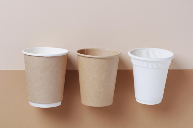 Various disposable cups