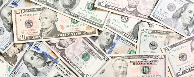 Various dollar cash background