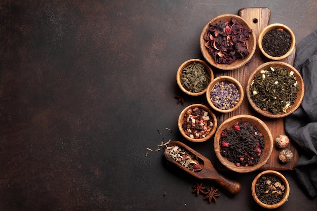 various dried tea