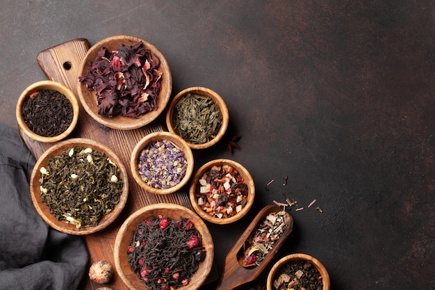 various dried tea