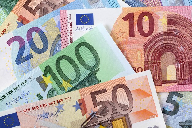 Photo various euros background