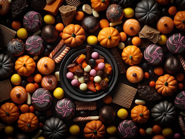 Various fantasy sweets for halloween