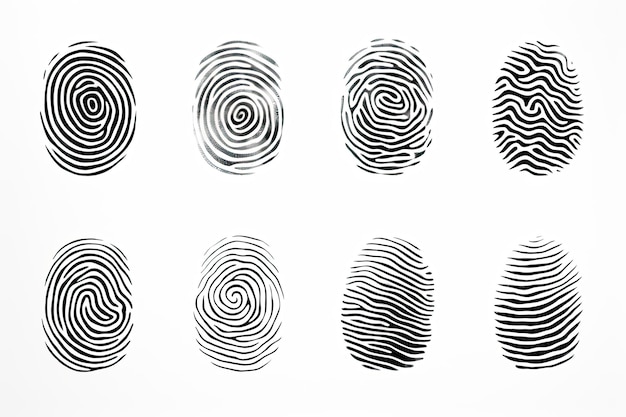 Various fingerprints on white surface seen from above