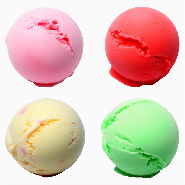 Various flavors of ice cream