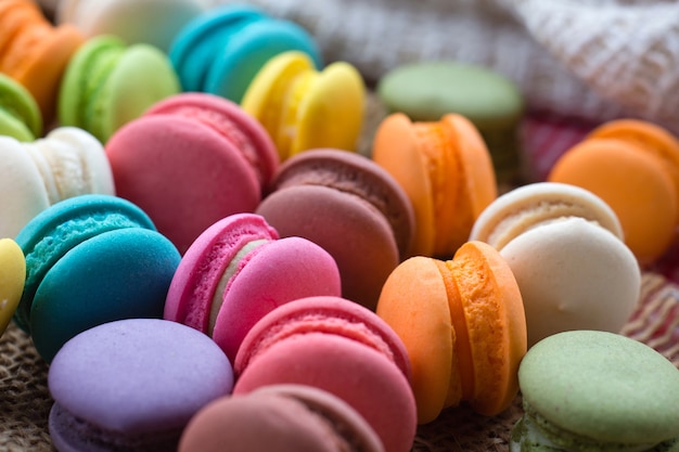 Various flavoured Macarons or Macaroon.