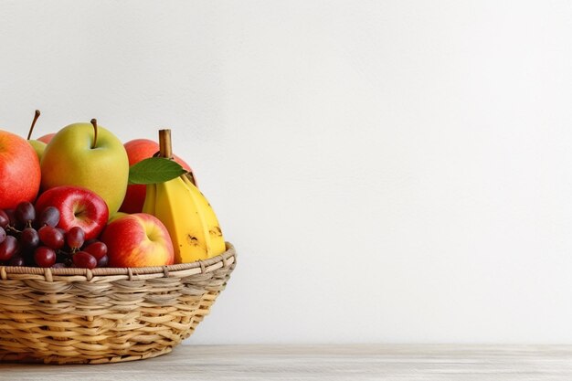 Photo various fresh fruit in basket