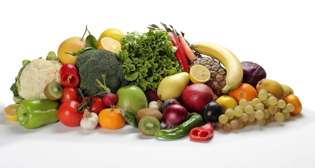 various fruits and vegetables