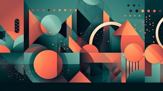 Various geometric shapes minimal background