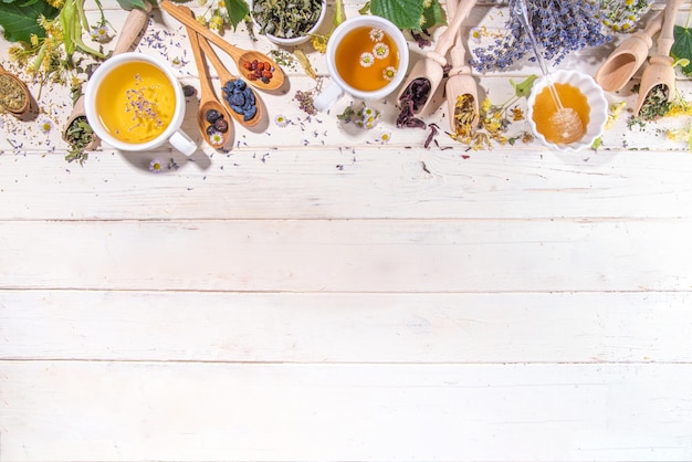 Various herbal tea set