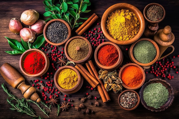 Various Herbs and Spices For Cooking