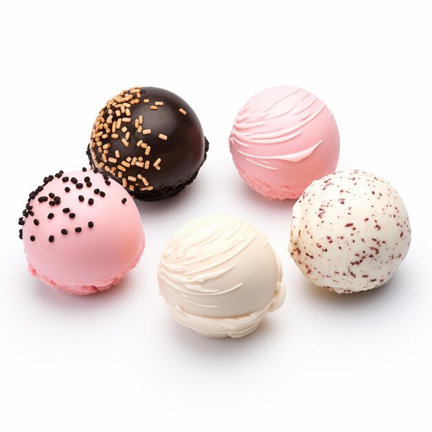 various ice cream balls