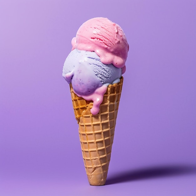 Various of ice cream flavor in cones background