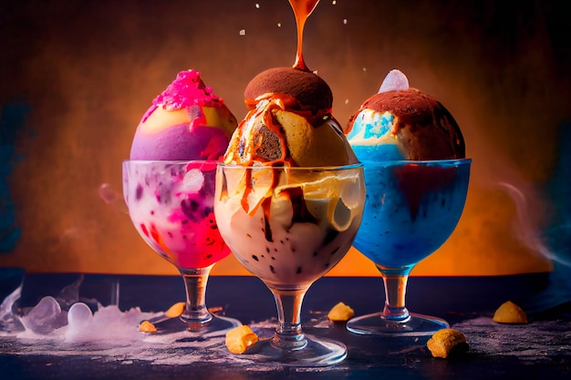 Various of ice cream Generative AIxA