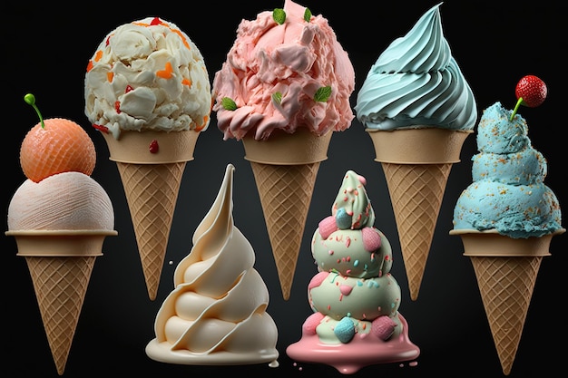 Various of ice cream