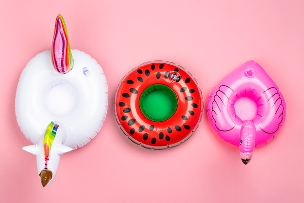 Photo various inflatable toy rings