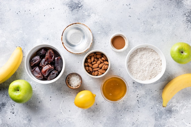 Various ingredients for vegan baking