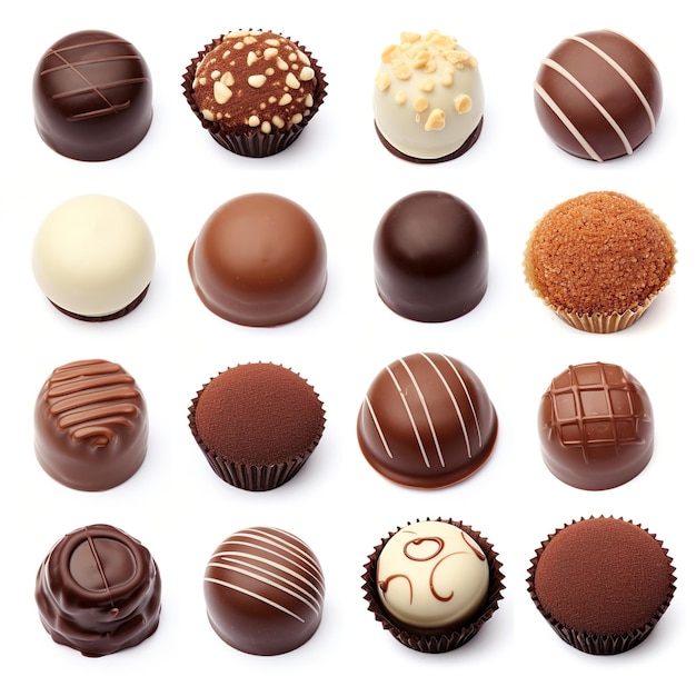 Various kinds of chocolate candy