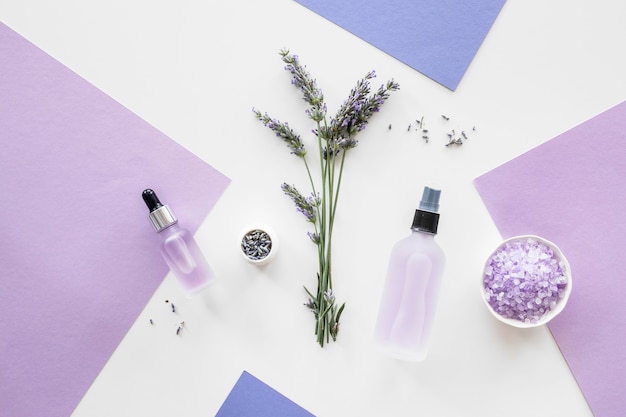 Various lavender skincare handmade products