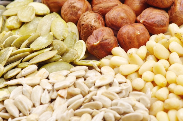 Various nuts on a background