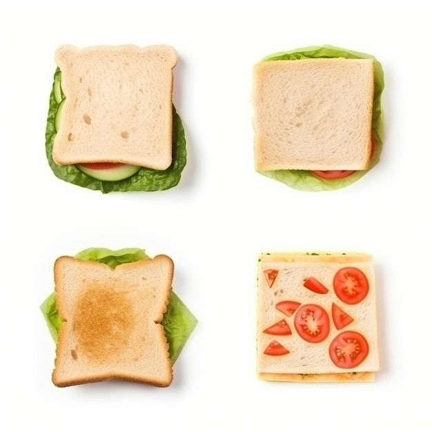 Фото Различные сэндвичи с открытой стороной