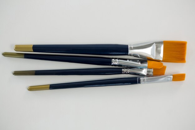 Various paintbrush on white background