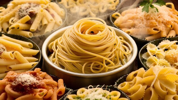 Various pasta heaps