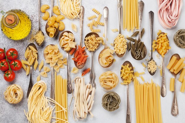 Premium Photo | Various pasta
