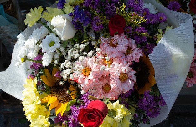 Various plants and flowers in a flower shop