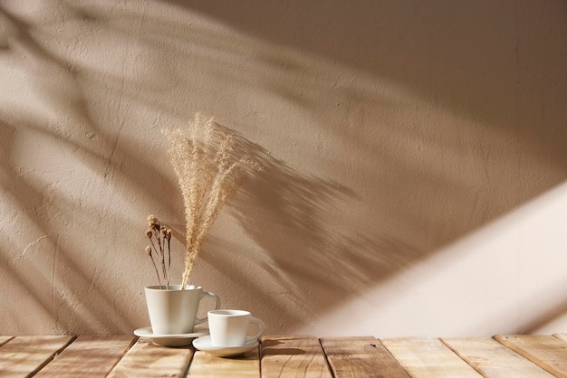 Various props with an autumn atmosphere in the warm afternoon sunlight