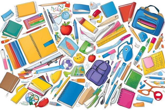 Various school supplies