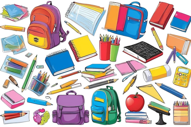 Various school supplies