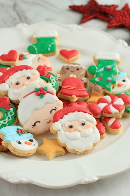 Various Shape of Homemade Christmas Decorated Sugar Cookies