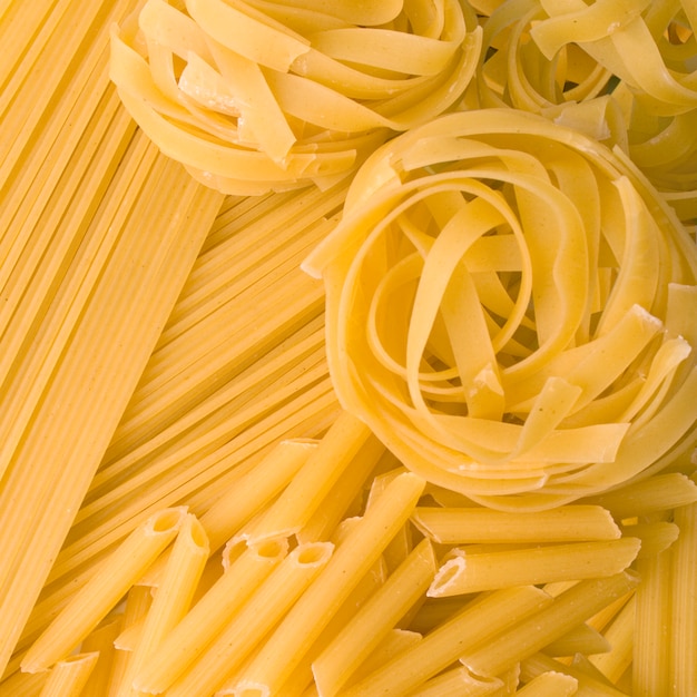 Various shapes of pasta background