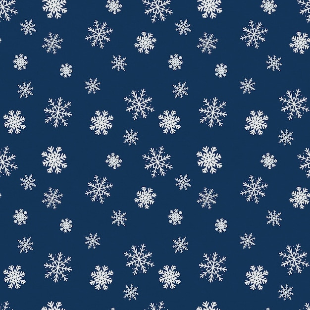 Фото Различные снежинки на синем текстурированном фоне бесшовные модели