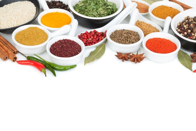 Various spices selection