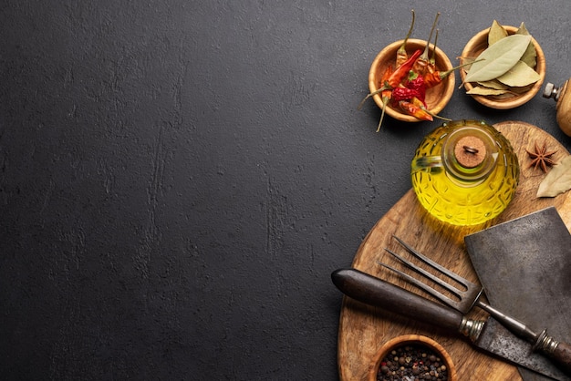 Various spices and utensils