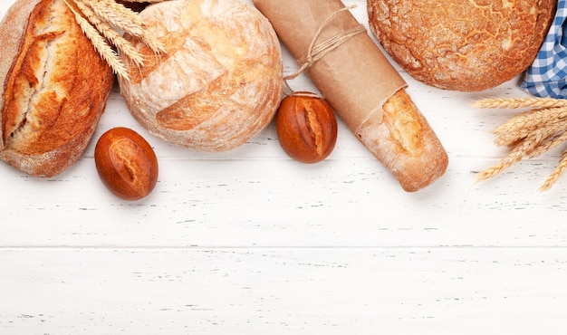 Various types of bread