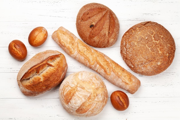 Various types of bread